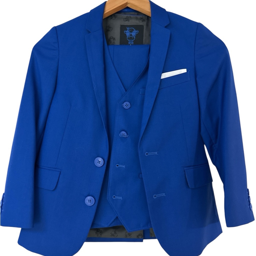 Blue Formal Slim-Fit Trousers